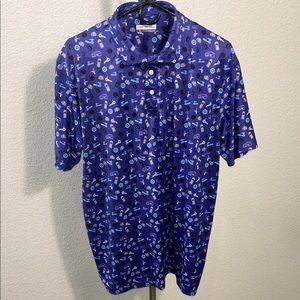 Fore Fathers large performance golf stretch purple Polo Shirt